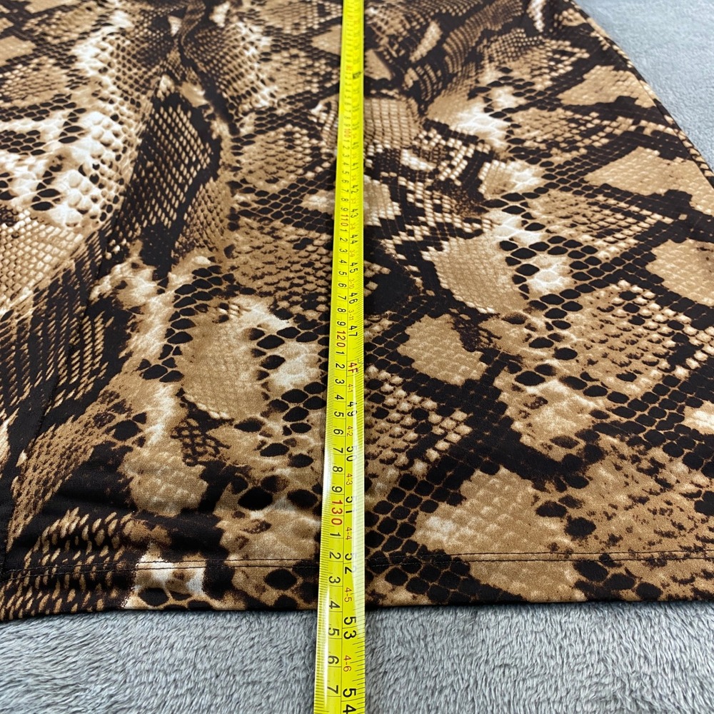 Chicos Maxi Dress Womens 3 Brown Snakeskin Animal Print Knot Front V-Neck Lined - Picture 7 of 9